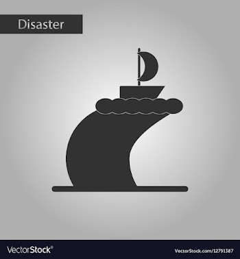 Black and white style icon ship storm vector image