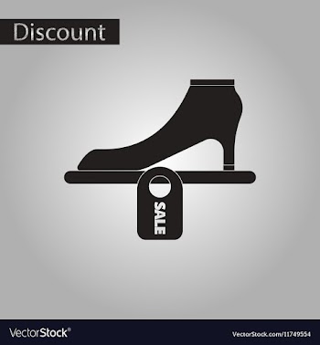 Black and white style icon shoes discounts vector image