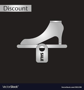 Black and white style icon shoes discounts vector image