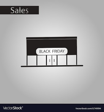 Black and white style icon Shop Black Friday vector image
