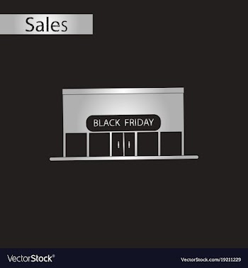 Black and white style icon shop black friday vector image