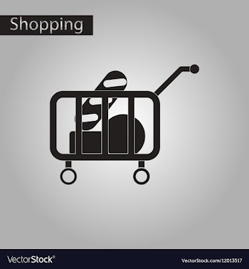 Black and white style icon shop cart with food vector image