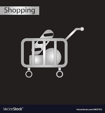 Black and white style icon shop cart with food vector image