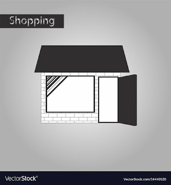 Black and white style icon shop vector image