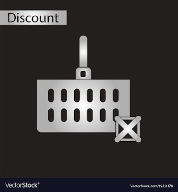 Black and white style icon shopping cart discounts vector image