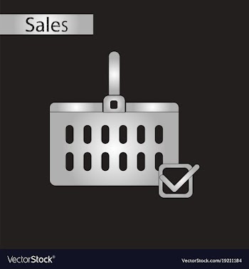 Black and white style icon shopping cart sale vector image