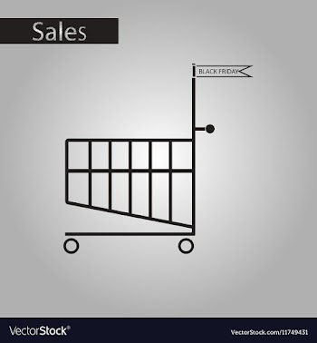 Black and white style icon Shopping Cart vector image