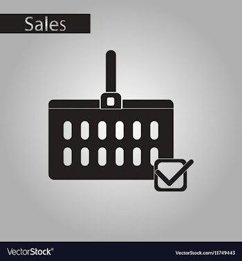 Black and white style icon Shopping cart vector image