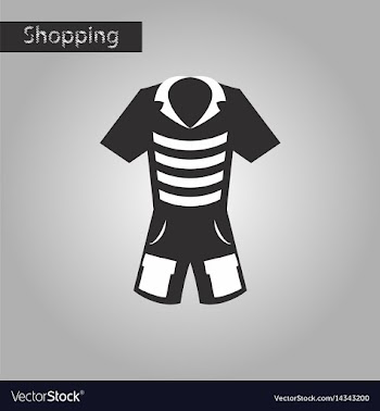 Black and white style icon shorts and a t-shirt vector image