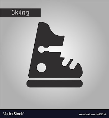 Black and white style icon ski boots vector image