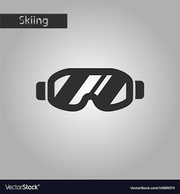 Black and white style icon ski goggles vector image