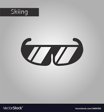 Black and white style icon ski goggles vector image