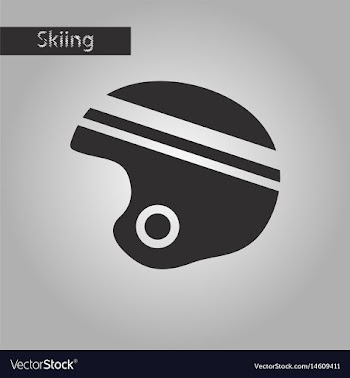 Black and white style icon ski helmet vector image