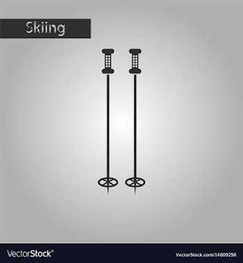 Black and white style icon ski poles vector image