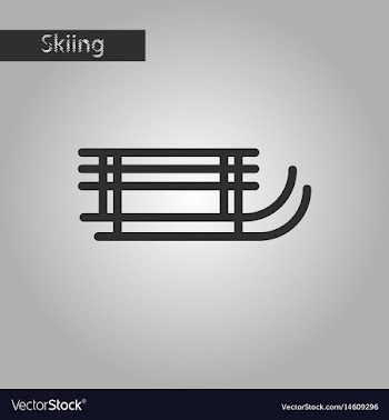 Black and white style icon sleigh vector image