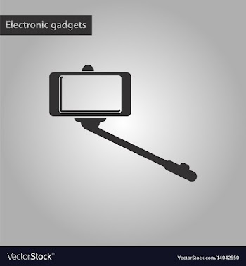 Black and white style icon smartphone selfie stick vector image