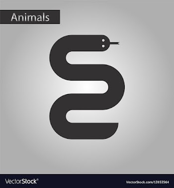 Black and white style icon snake vector image