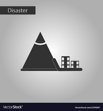 Black and white style icon snow avalanche house vector image