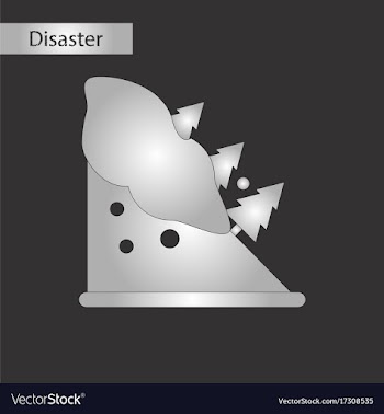 Black and white style icon snow avalanche spruce vector image