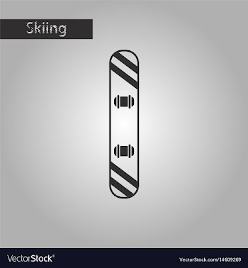 Black and white style icon snowboard vector image