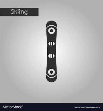 Black and white style icon snowboard vector image