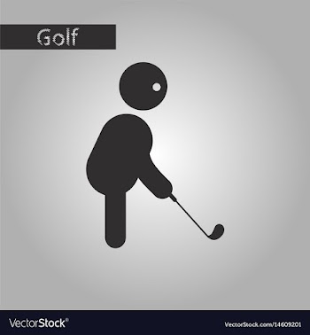 Black and white style icon stick figure golf vector image