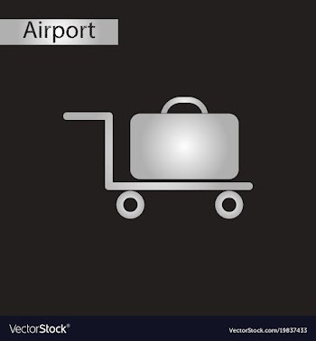 Black and white style icon suitcase on trolley vector image