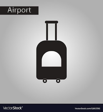 Black and white style icon suitcase on wheels vector image