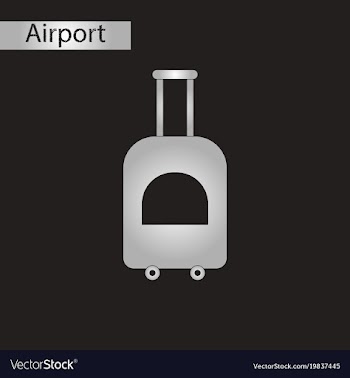 Black and white style icon suitcase on wheels vector image