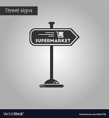 Black and white style icon supermarket sign vector image