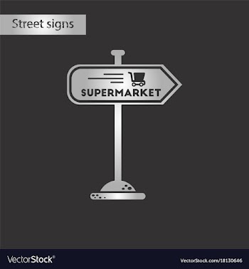 Black and white style icon supermarket sign vector image
