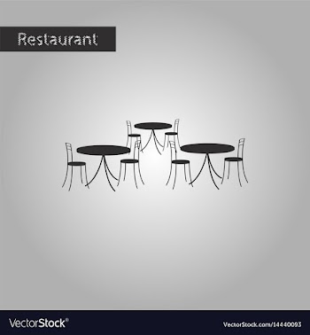 Black and white style icon tables and chairs vector image