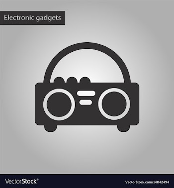 Black and white style icon tape recorder vector image