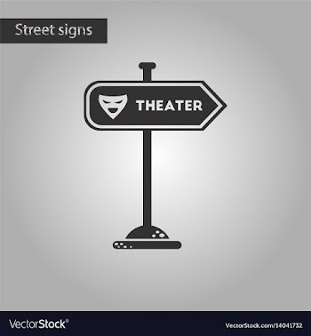 Black and white style icon theater sign vector image
