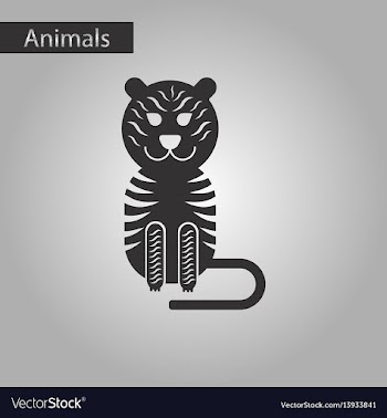 Black and white style icon tiger vector image