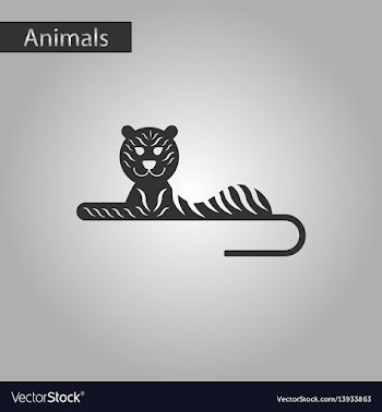 Black and white style icon tiger vector image