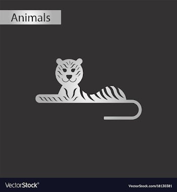 Black and white style icon tiger vector image