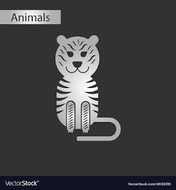 Black and white style icon tiger vector image