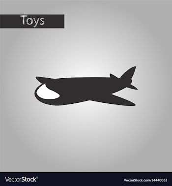 Black and white style icon toy airplane vector image