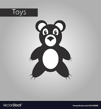 Black and white style icon toy bear vector image