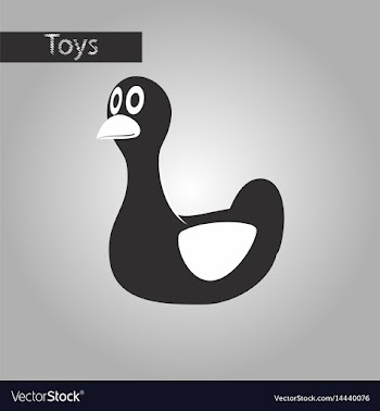 Black and white style icon toy duck vector image