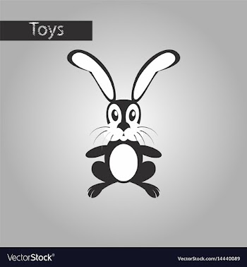 Black and white style icon toy hare vector image