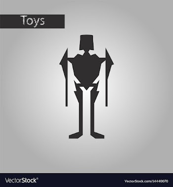 Black and white style icon toy robot vector image