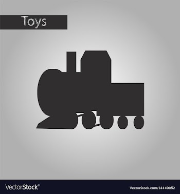 Black and white style icon toy train vector image