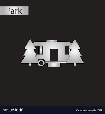 Black and white style icon trailer in forest vector image