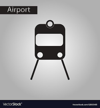 Black and white style icon train airport vector image