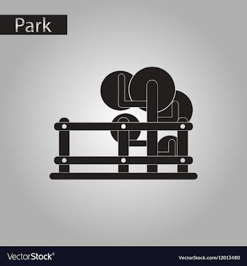 Black and white style icon tree fence vector image