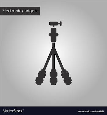 Black and white style icon tripod vector image