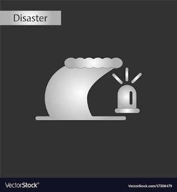 Black and white style icon tsunami alarming bell vector image