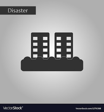 Black and white style icon tsunami city vector image